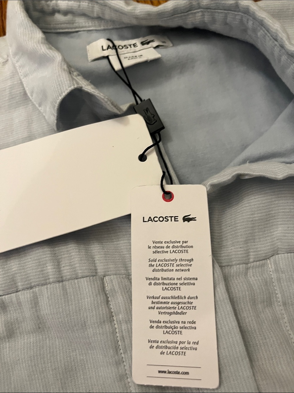 Lacoste Cotton Shirt Dress with Belt NWT - Picture 3 of 7